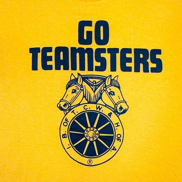 Vintage DevKnit Go Teamsters! Single Stitch Crew Neck Tee - Size Large - Picture 2 of 5